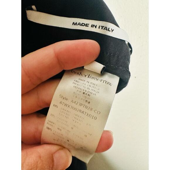 ANOTHER TOMORROW Black Cotton Front Button Fly Cargo Style Trouser Pant Size 42 - Picture 13 of 14